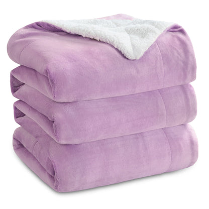 Bedsure GentleSoft Sherpa Fleece Queen Blankets for Bed, Non-Heated, Thick and Warm Throw for Women and Men, Soft Fuzzy Plush Comfort Queen Blanket for Winter, Grey, 90x90 Inches