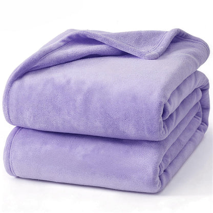Hansleep Twin Grey Fleece Blanket, Soft Flannel Bed Blanket