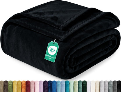 Soft Fleece Blanket for Bed Queen Size Cool Grey (90x90 Inch)