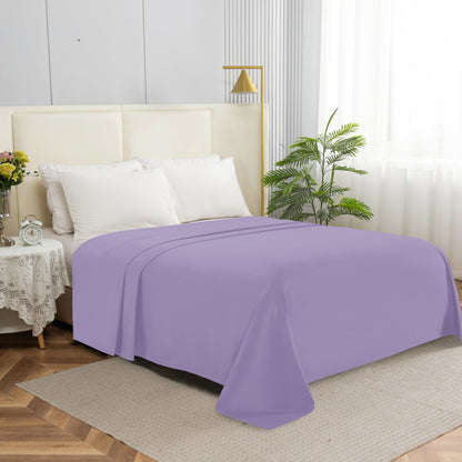 Elegant Comfort Premium Hotel Quality 1-Piece Flat Sheet, Luxury & Softest 1500 Thread Count Egyptian Quality Bedding Flat Sheet, Wrinkle, Stain and Fade Resistant, Queen, White