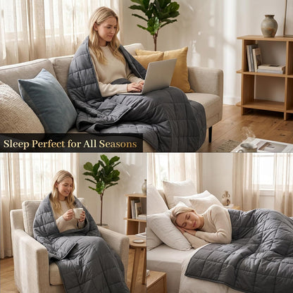 Smart Queen Weighted Blanket for Adults 60” x 80” with Box 20lbs