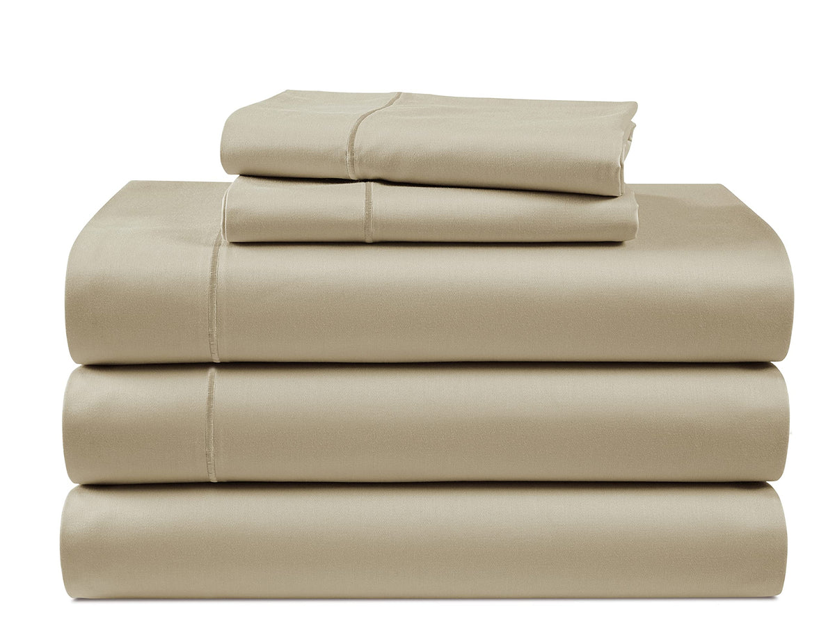 LANE LINEN 100% Egyptian Cotton Sheets King Size Silky Sateen Weave - White