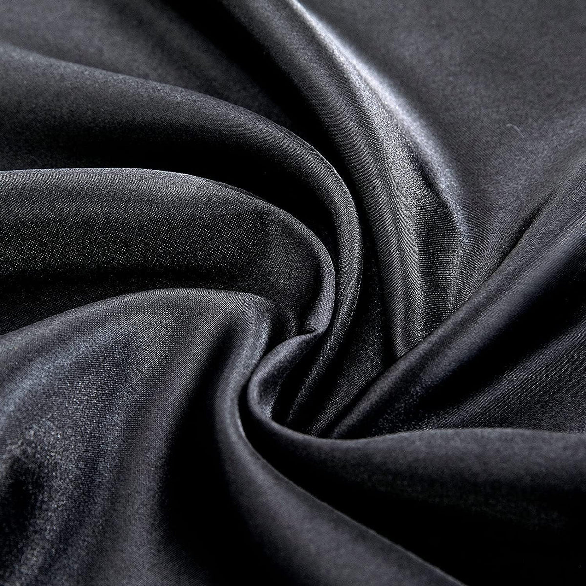 Homiest Black Satin Flat Sheet, Full Silky Bed Top Sheet Only