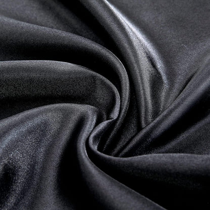 Homiest Black Satin Flat Sheet, Full Silky Bed Top Sheet Only