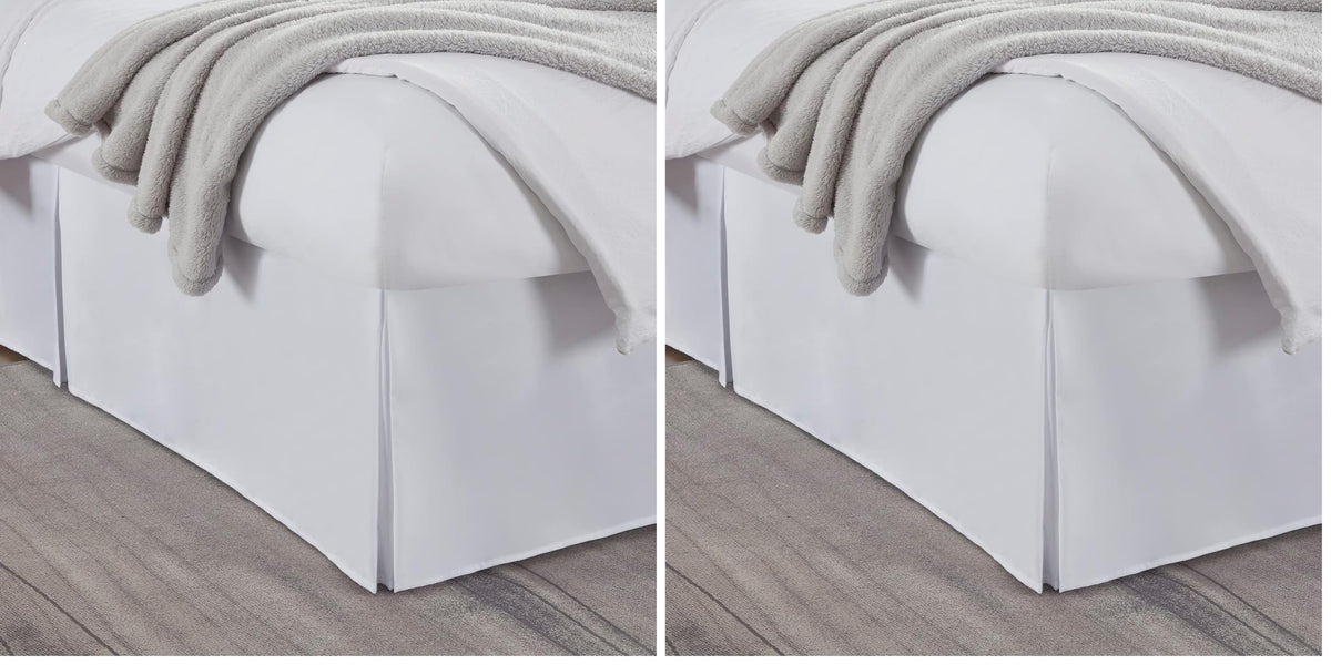 Nestl Linen Bed Skirt Queen Size - Queen Bed Skirt 14 Inch Drop - Brushed Microfiber Bed Skirts - Hotel Quality Pleated Bed Skirt - Shrinkage & Fade Resistant