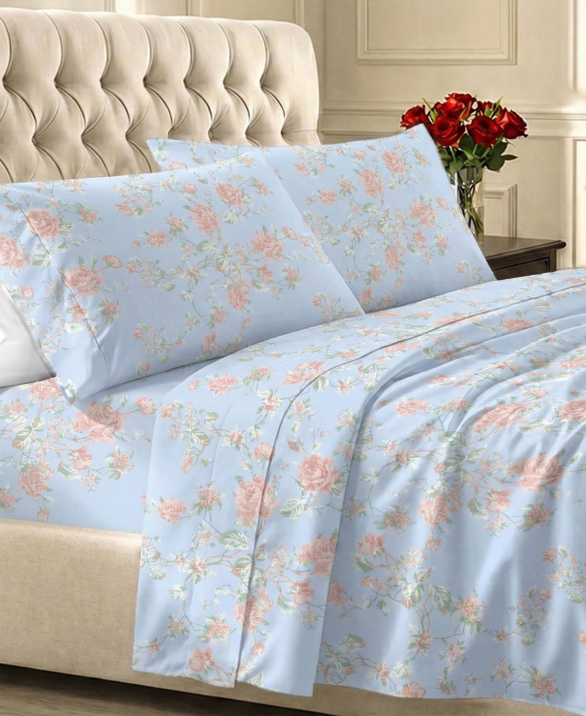 California Design Den Soft 100% Cotton Sateen Queen Bed Sheets Set, White
