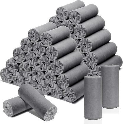 Macarrie 50 Pack Fleece Blankets Bulk,50 x 60 Inch Gray Soft Throw Blankets