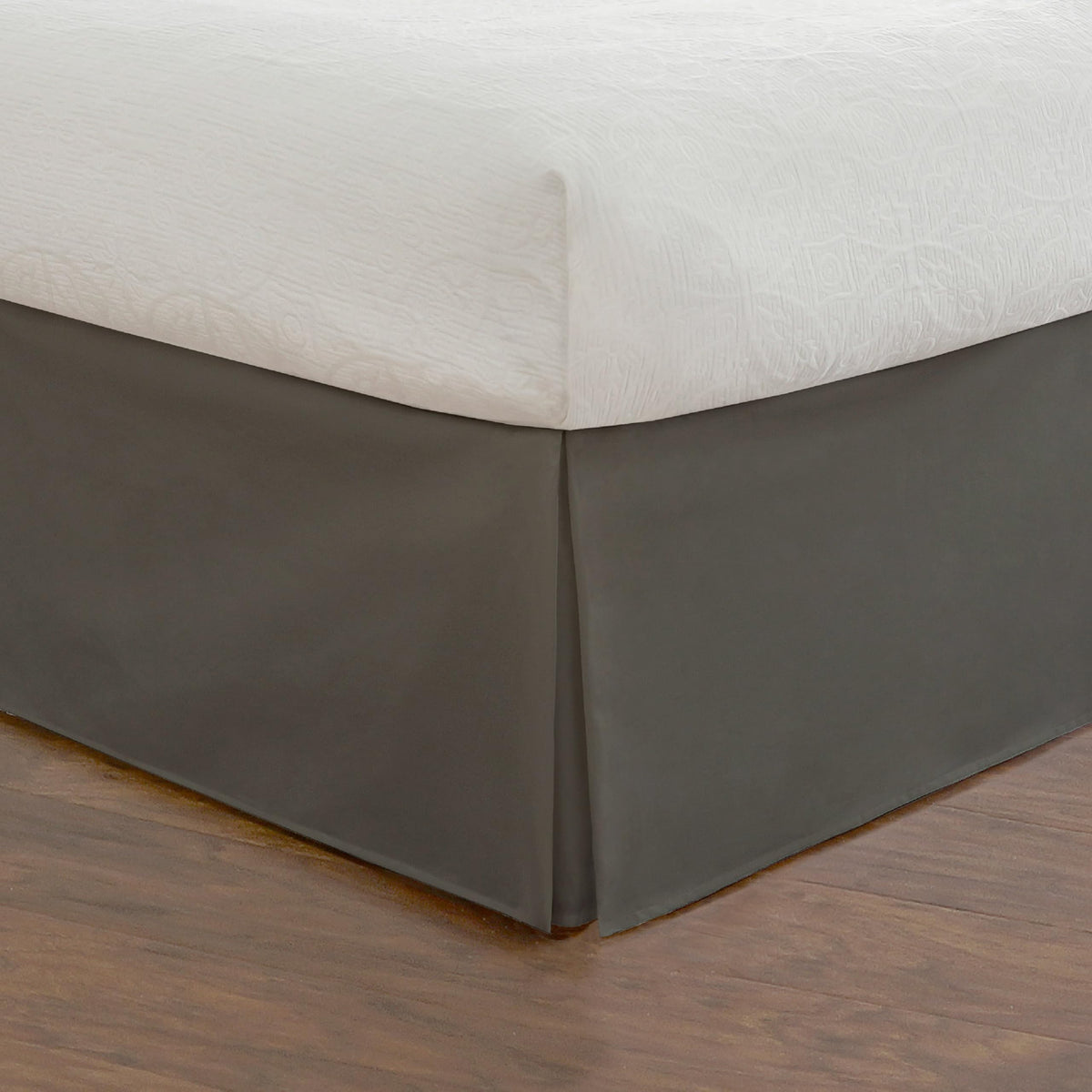 Fresh Ideas Bedding Tailored Bedskirt, Classic 14” Drop Length, Pleated Styling, Queen, Ivory
