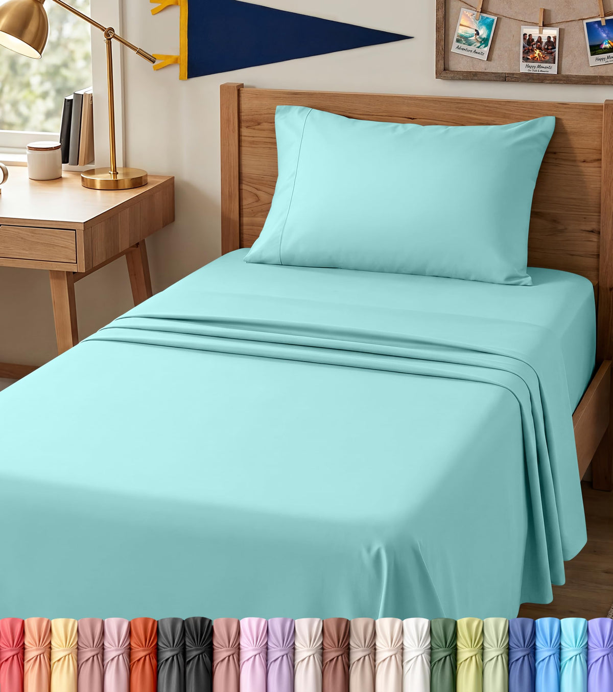 Queen Sheets Set, 4 Pieces 16" Deep Pocket Hotel Luxury Bed Sheets, Grey