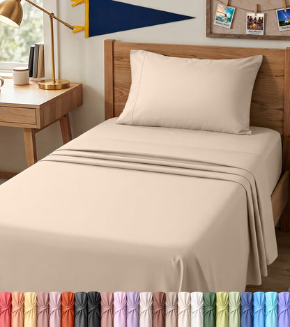 Queen Sheets Set, 4 Pieces 16" Deep Pocket Hotel Luxury Bed Sheets, Grey