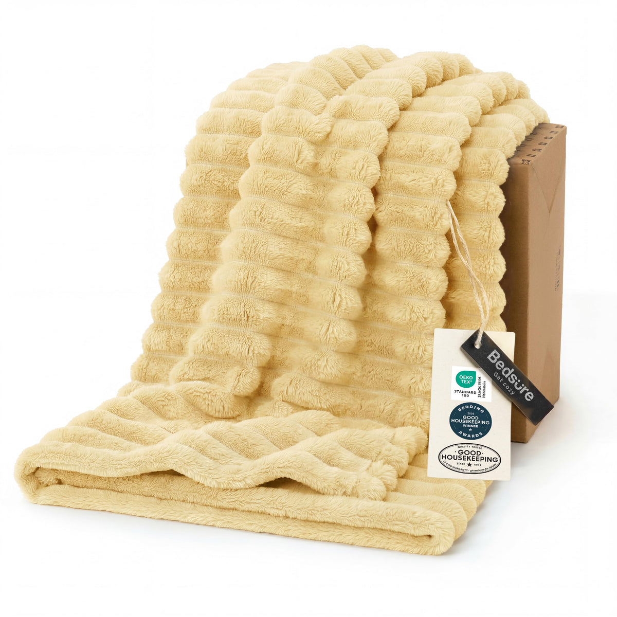 Bedsure Soft Beige Throw Blanket for Couch Decor Gifts 50"x60"