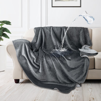 LOOBANI Waterproof Blanket for Bed, Soft Flannel Twin Bed Blanket 60" x 80"