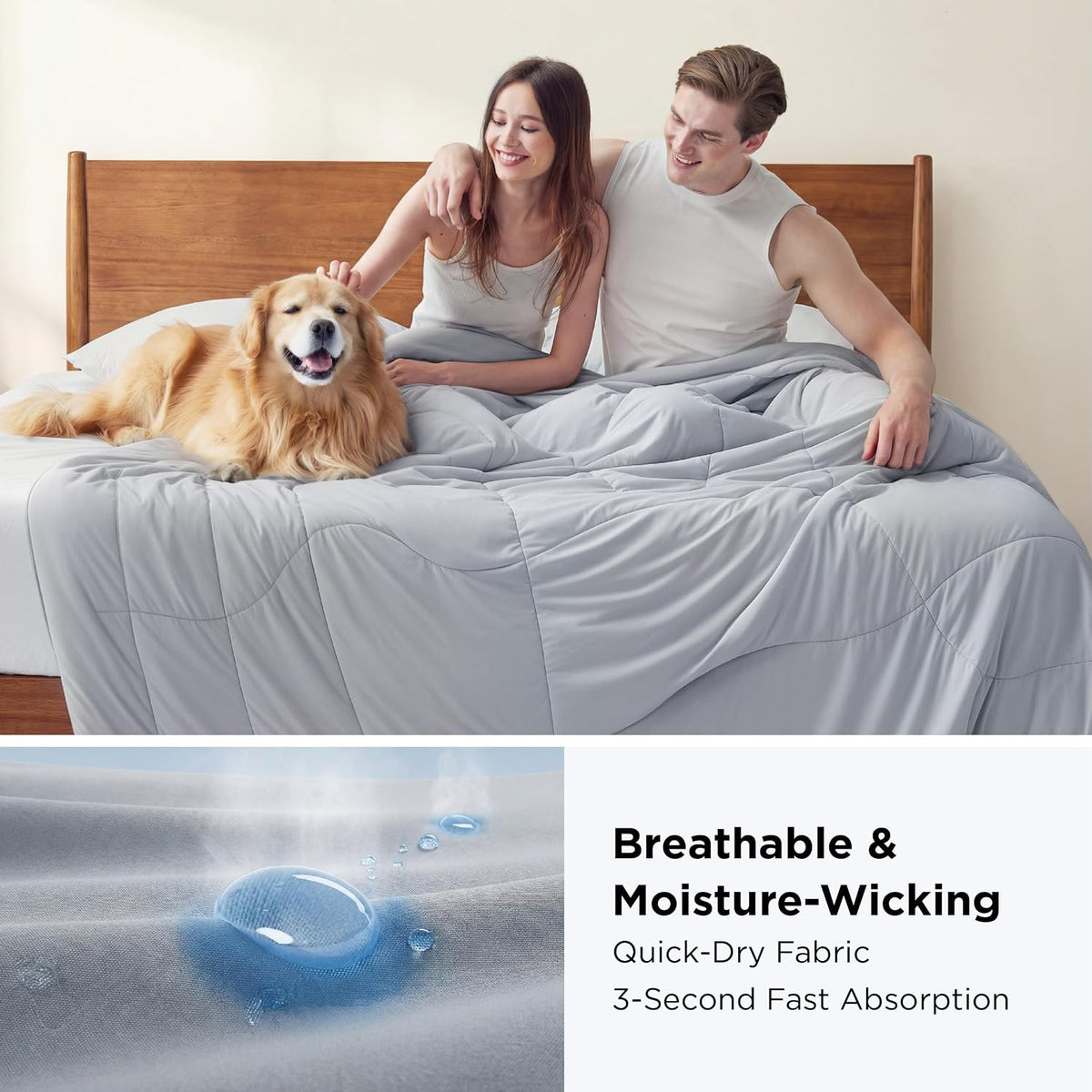 Bedsure Cooling Comforter Blankets for Hot Sleepers, All Season, Queen
