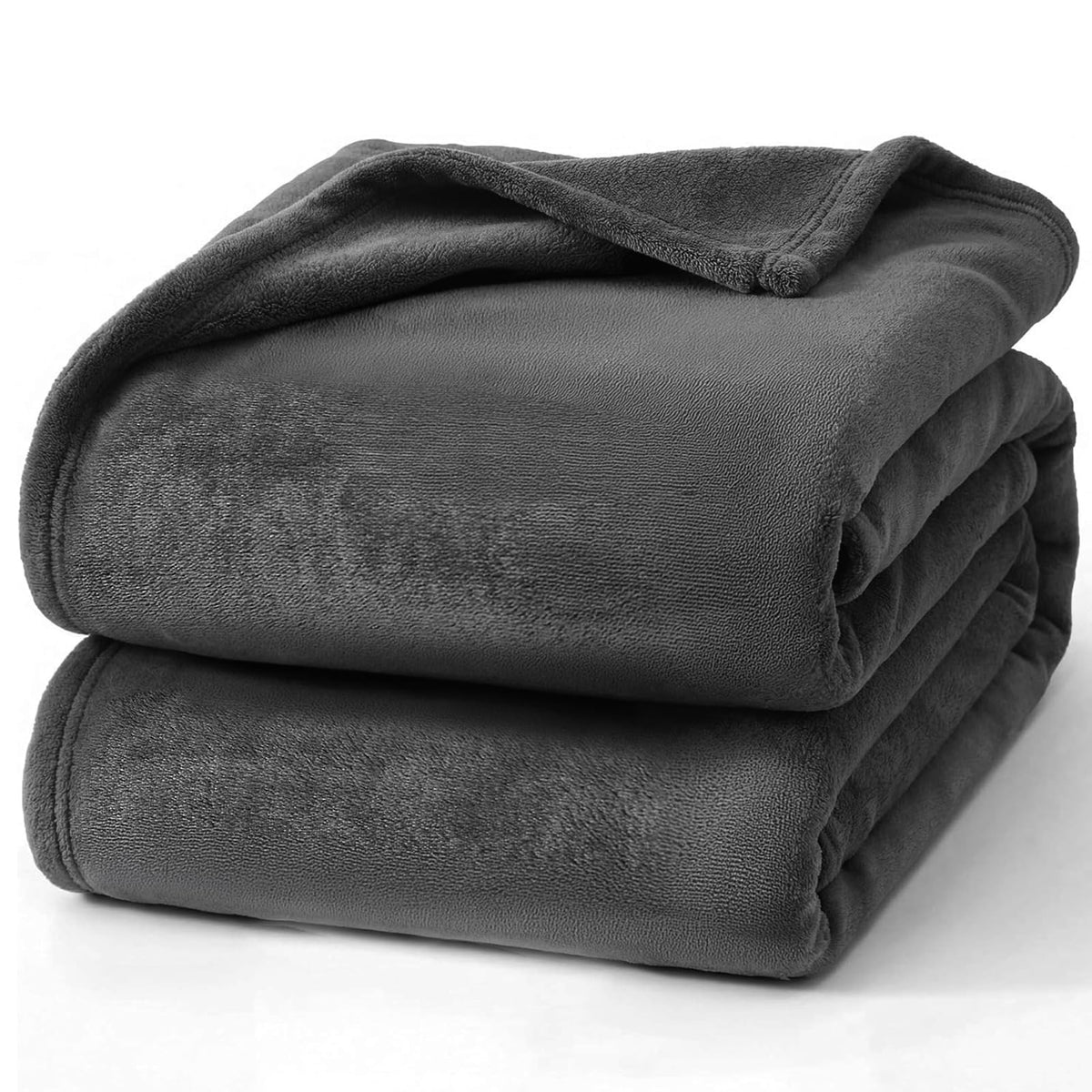 Hansleep Twin Grey Fleece Blanket, Soft Flannel Bed Blanket