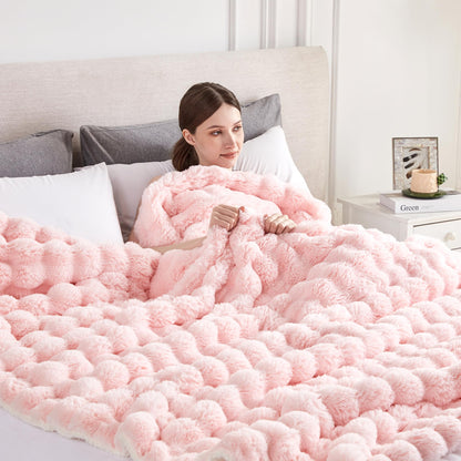 50"x60" Ultra-Soft Fuzzy Faux Fur Throw Blanket, Brown Tie Dye