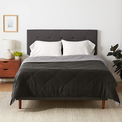 Amazon Basics Reversible Lightweight Microfiber All Season Comforter Blanket, Twin/Twin XL, Burgundy/Grey