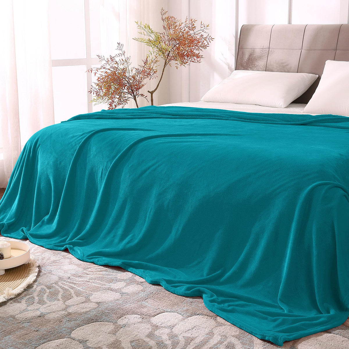 BEDELITE Fleece Blanket Soft Plush Throw for Couch Black 50"x60"