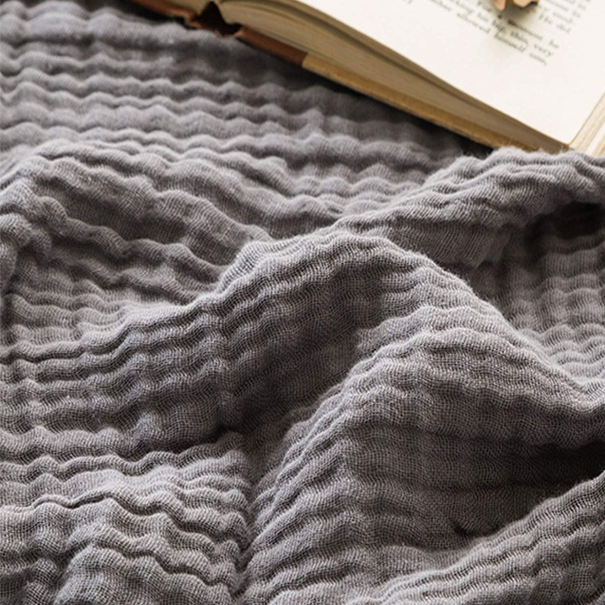 EMME Muslin Throw Blanket for Adults 100% Cotton Blankets for Couch Breathable Gauze All Season Soft and Lightweight Pre-Washed (Teal, 50"x71")