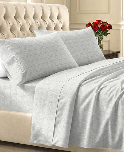 California Design Den Soft 100% Cotton Sateen Queen Bed Sheets Set, White