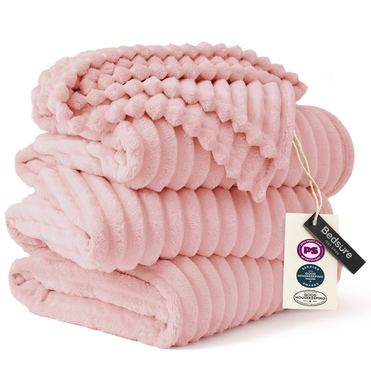 Bedsure Soft Queen Size Blanket for Bed Beige 90"x90"