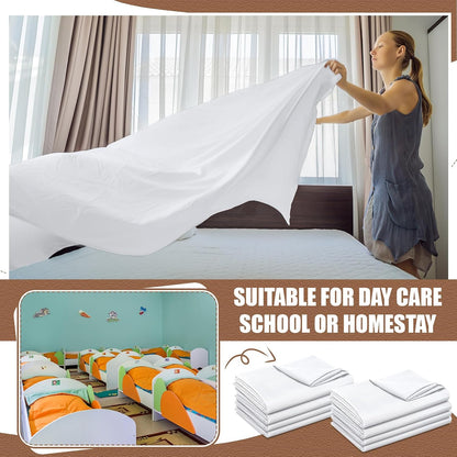 SmoothNovelty 30 Pack Twin Flat Sheets Bulk, White, Twin