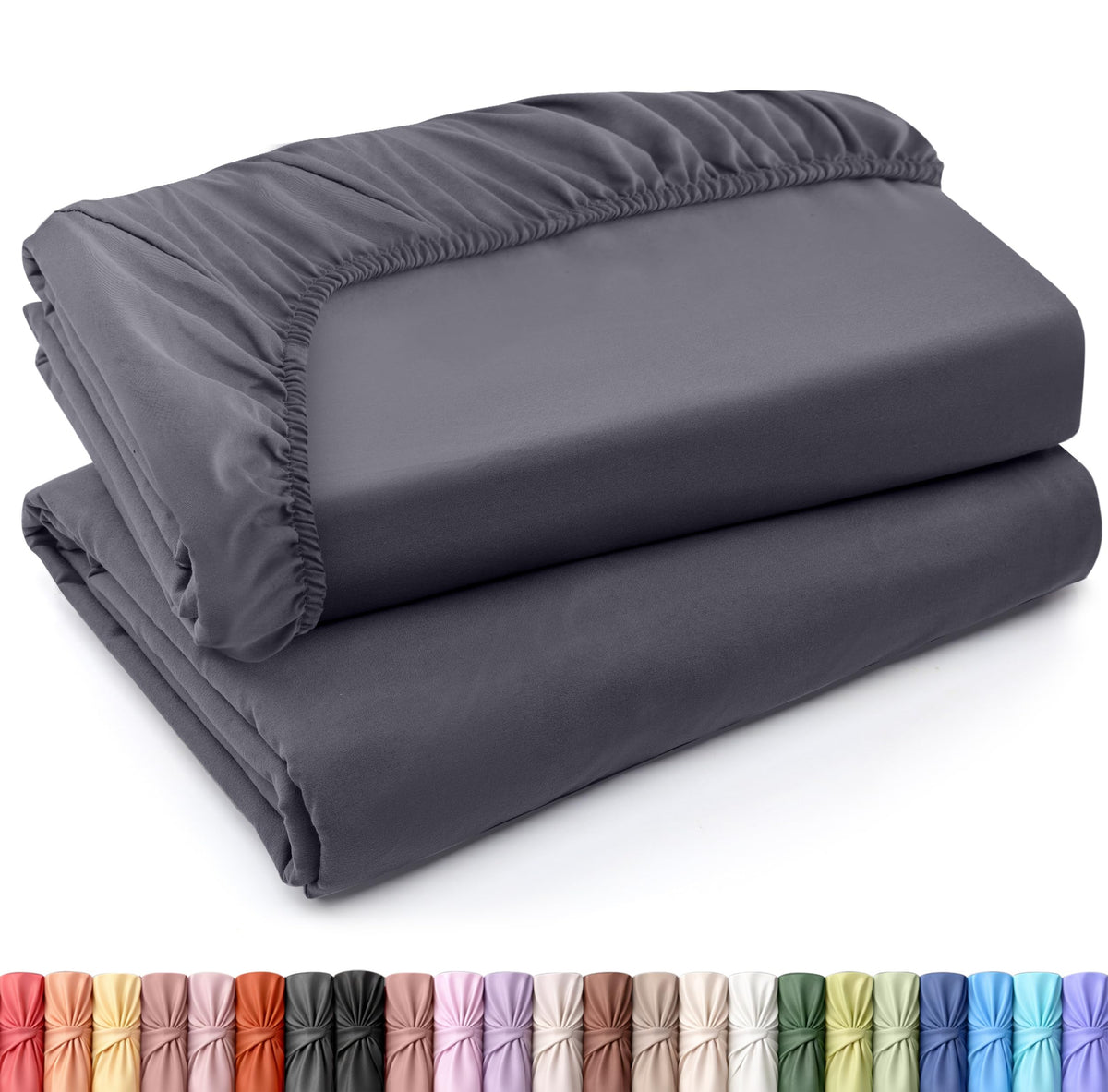 Pack of 6 Twin Fitted Sheet, Fits Up to 15 Inch Deep Pocket, White