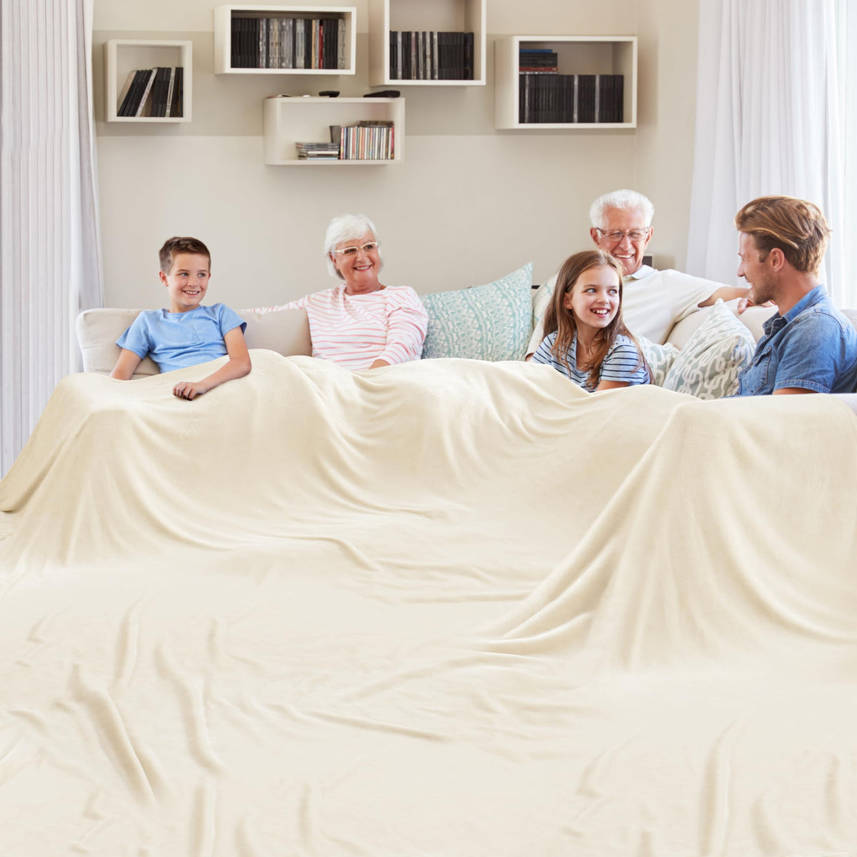 Edenleaf Oversized Blanket 120x120 Inches, Giant Huge Companion for Bed, Sofa,Travel and Camping, Extra Large Big Soft Blanket Fits the Whole Family and Outdoors, Dark Grey 10'x10'