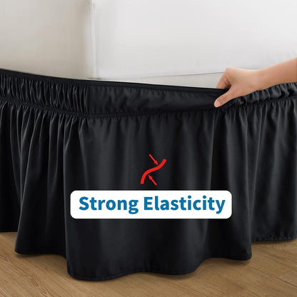 Entisn Black Wrap Around Bed Skirt, Twin Twin XL 18-Inch Brushed Drop
