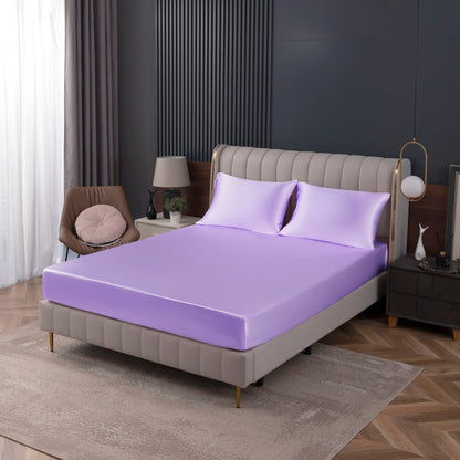 Homiest Black Satin Flat Sheet, Full Silky Bed Top Sheet Only