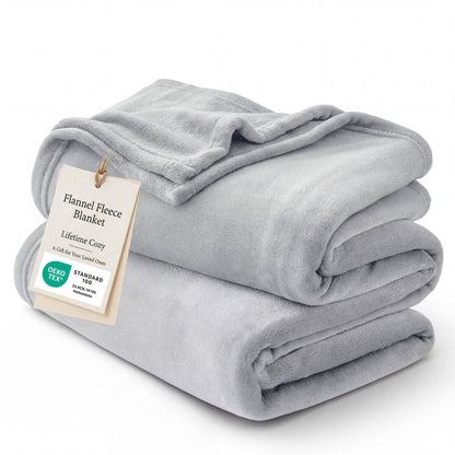 Bedsure GentleSoft Fleece Bed Blankets Queen Size Grey - Soft Cozy Warm Fall Throw Blanket Halloween Decorations Lightweight Anti-Static, Room Home Decor Gifts for Husband and Men, 90x90 inches