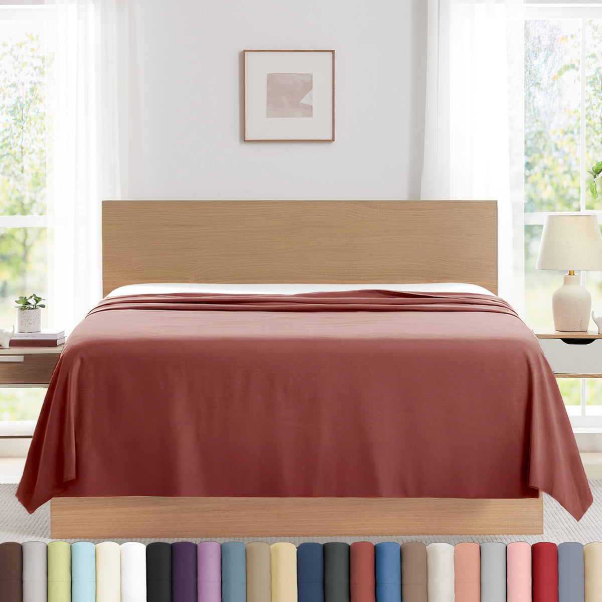 XL Oversized King Flat Sheet Only 132x110 California King Flat Sheet White