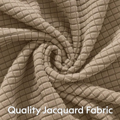 MIYE Jacquard Fabric Box Spring Cover,Super Stretchy Wrap Around 4 Sides Elastic Bed Skirt,Wrinkle & Fading Resistant,Washable & Easy Fit. (Cream, Queen)