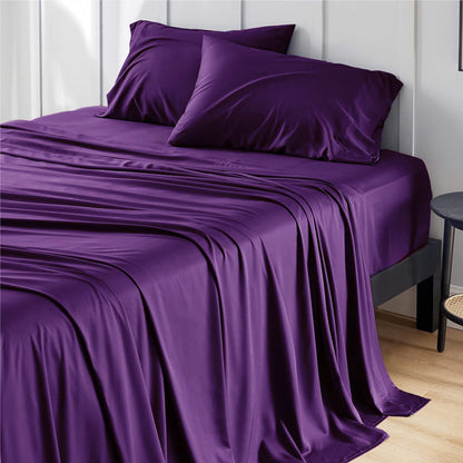 Bedsure PureWoven 100% Rayon Derived from Bamboo, Queen Sheets, 4 Pieces