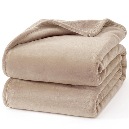 Hansleep Twin Grey Fleece Blanket, Soft Flannel Bed Blanket