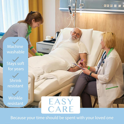 BLISSFORD 2 Pack Fitted Hospital Bed Sheets for Home Use, 36 x 84 x 12