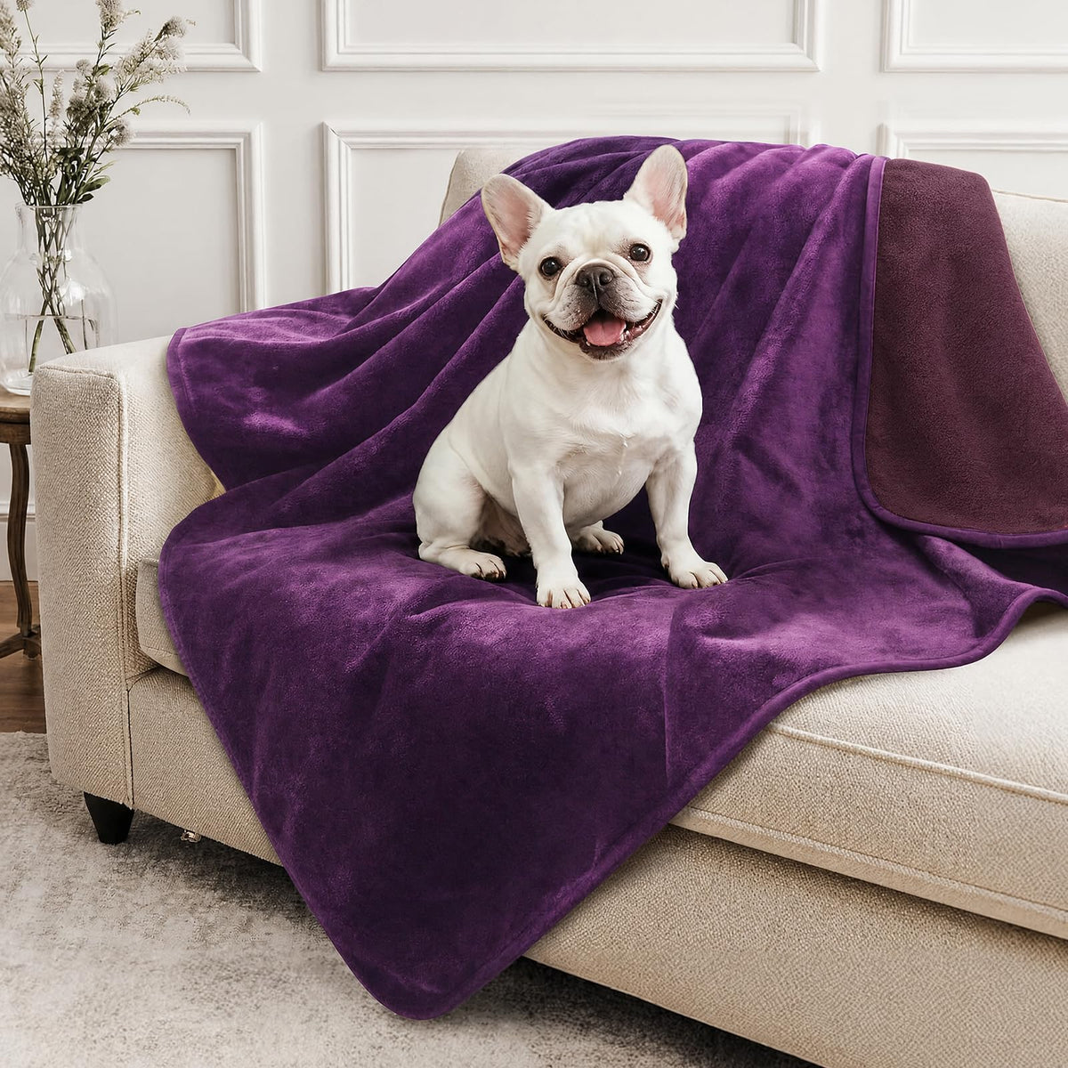 LOOBANI Waterproof Blanket for Bed, Soft Flannel Twin Bed Blanket 60" x 80"