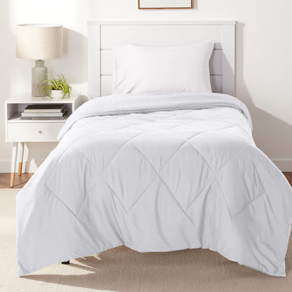 Amazon Basics Reversible Lightweight Microfiber All Season Comforter Blanket, Twin/Twin XL, Burgundy/Grey