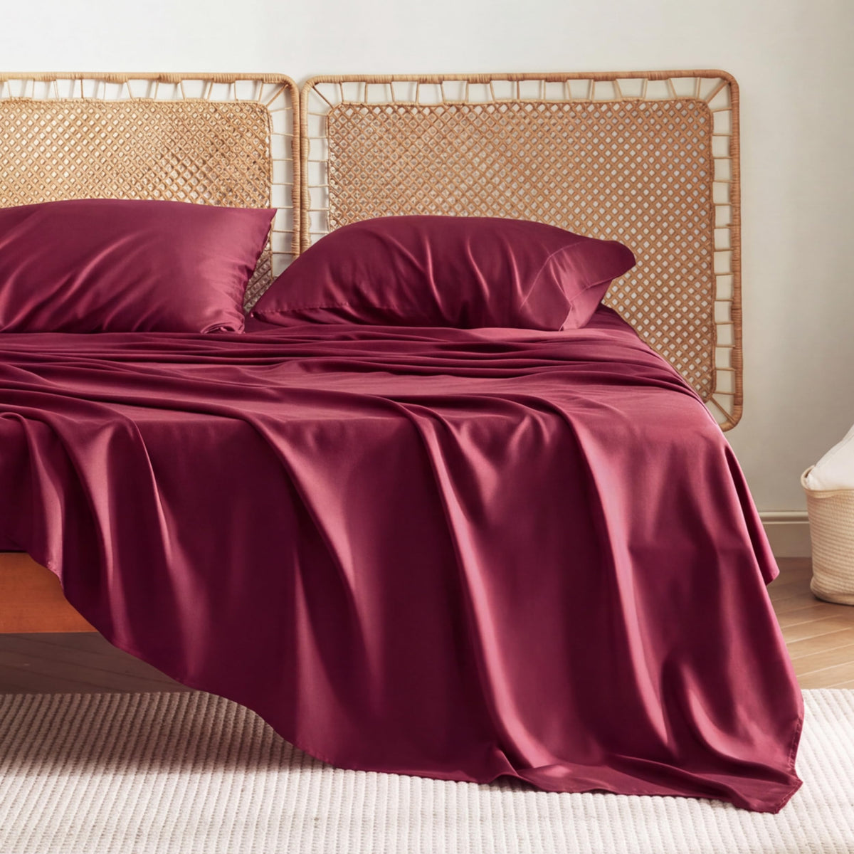 Bedsure PureWoven 100% Rayon Derived from Bamboo, Queen Sheets, 4 Pieces