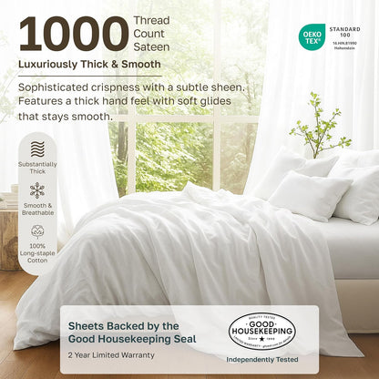 California Design Den Luxury 1000 Thread Count King Size Sheets Set