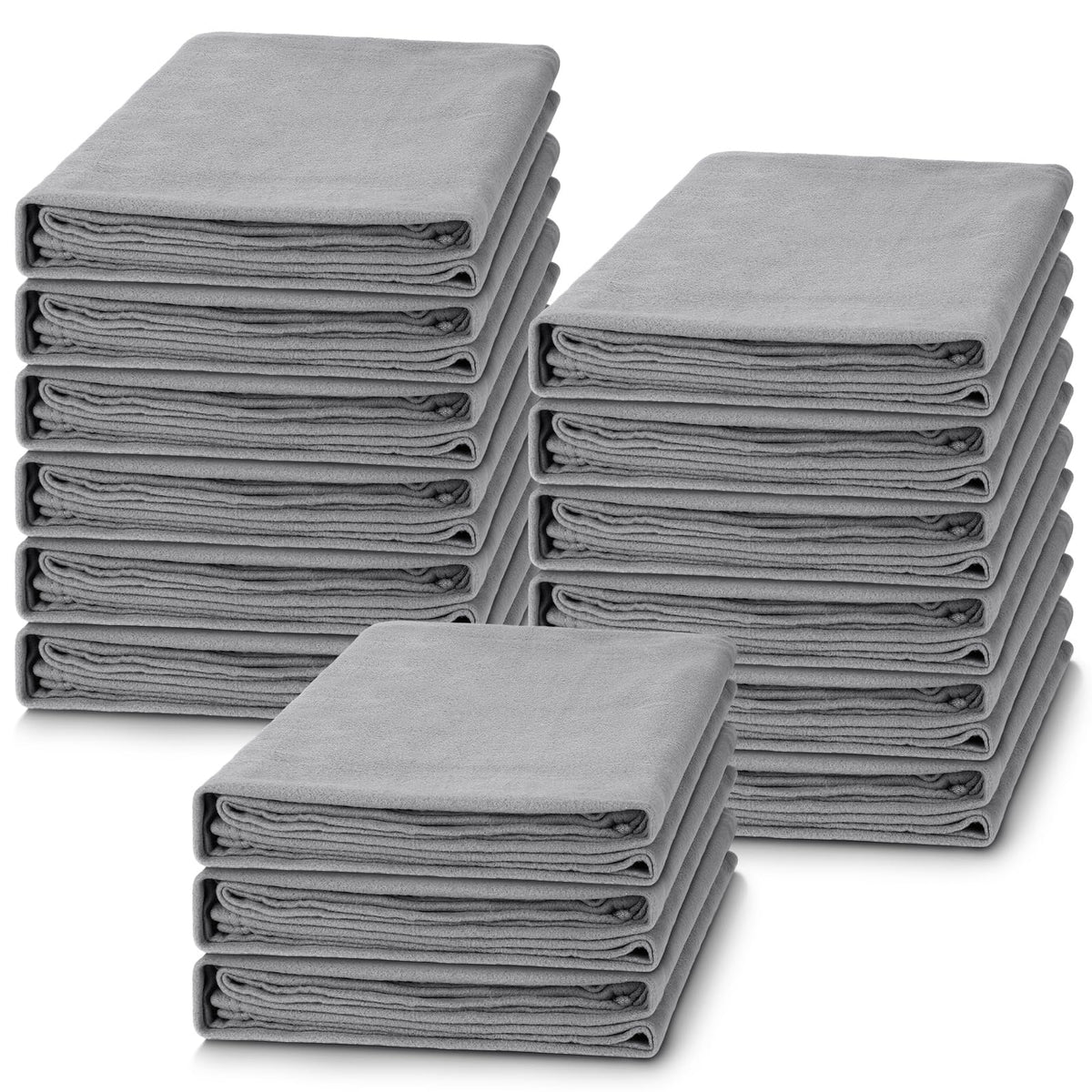 Macarrie 50 Pack Fleece Blankets Bulk,50 x 60 Inch Gray Soft Throw Blankets