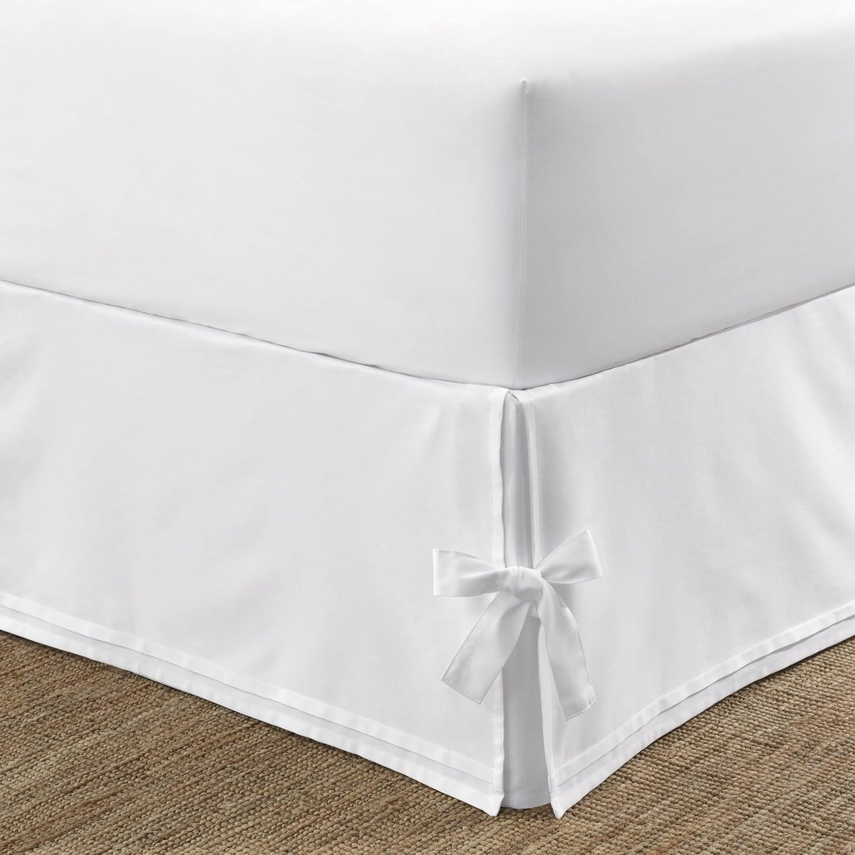 Laura Ashley - Queen Size Cotton Sateen Bed Skirt, 14.5 -Inch Drop