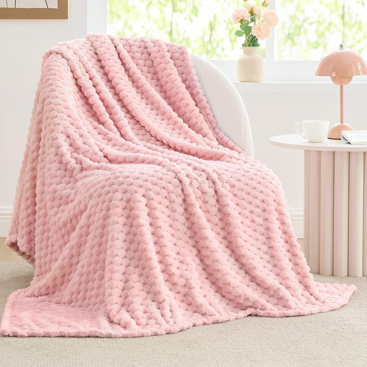 BEDELITE Pink Throw Blanket for Couch, Soft Cozy Gifts for Women, 50 * 60
