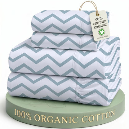 LANE LINEN Queen Sheets 100% Organic Cotton 4pc Percale Cooling - White