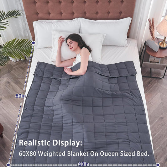 yescool Weighted Blanket for Adults 20lbs Queen Size, 60" x 80", Grey