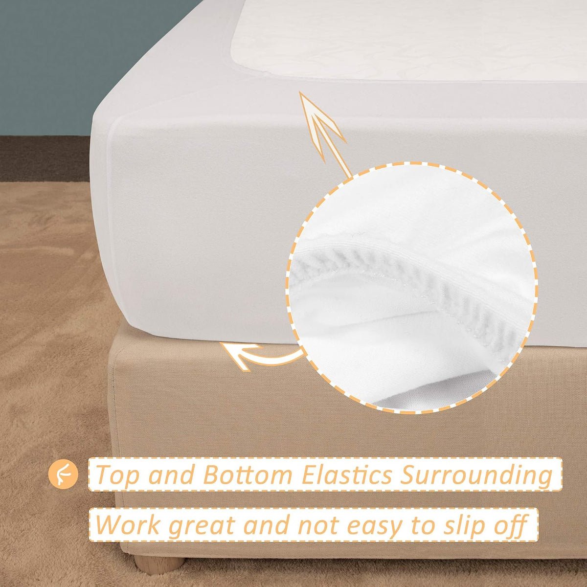Mrs Awesome Stretch Jersey Box Spring Cover King/Cal King, White