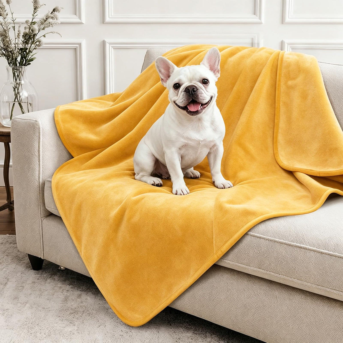 LOOBANI Waterproof Blanket for Bed, Soft Flannel Twin Bed Blanket 60" x 80"
