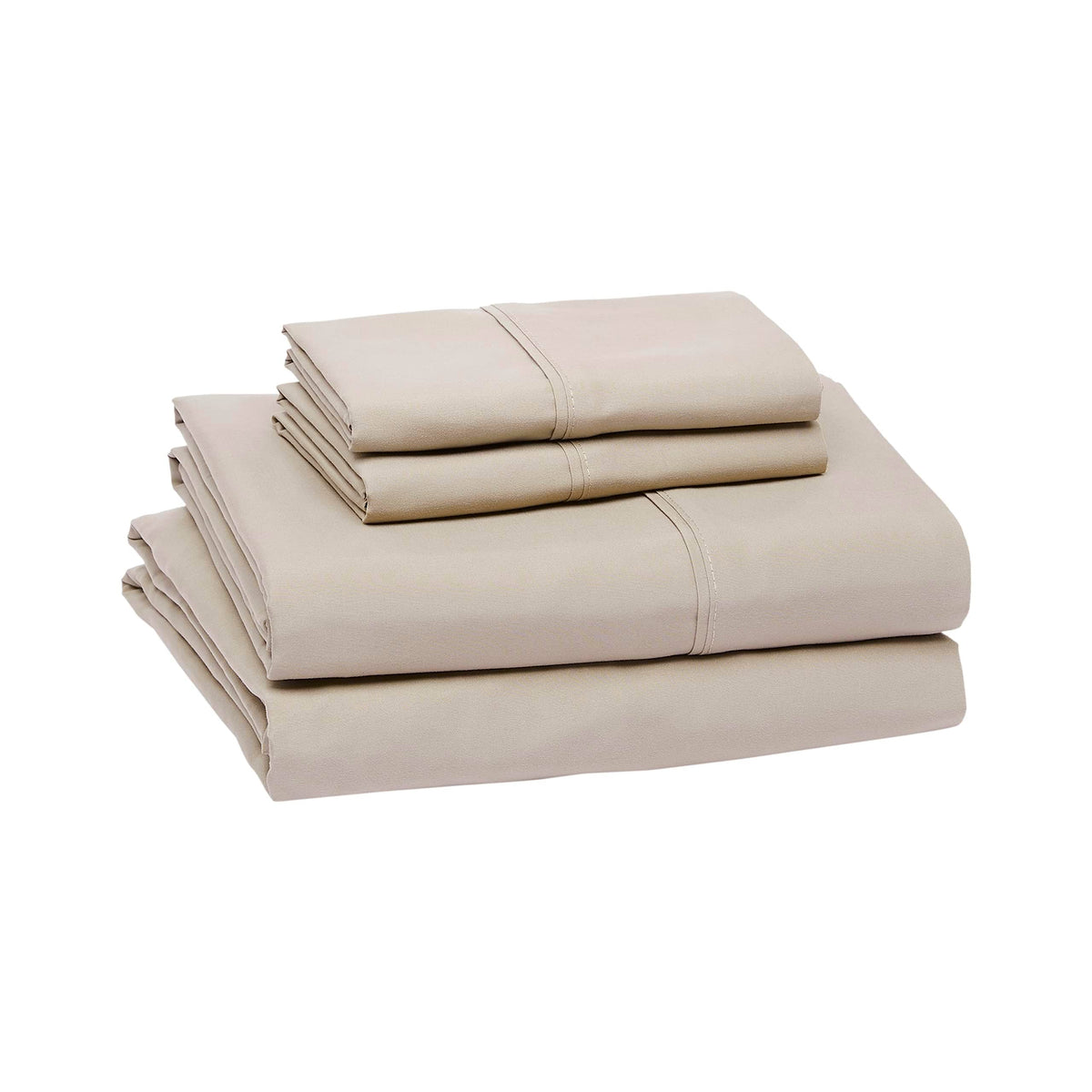 Amazon Basics Lightweight Breathable Wrinkle-Free Brushed Microfiber 3-Piece Bed Sheet Set with 14-Inch Deep Pockets, Twin, Bright White, Solid