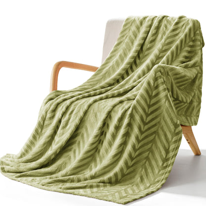 Whale Flotilla Flannel Fleece Fall Bed Blanket Queen Size, Emerald Green