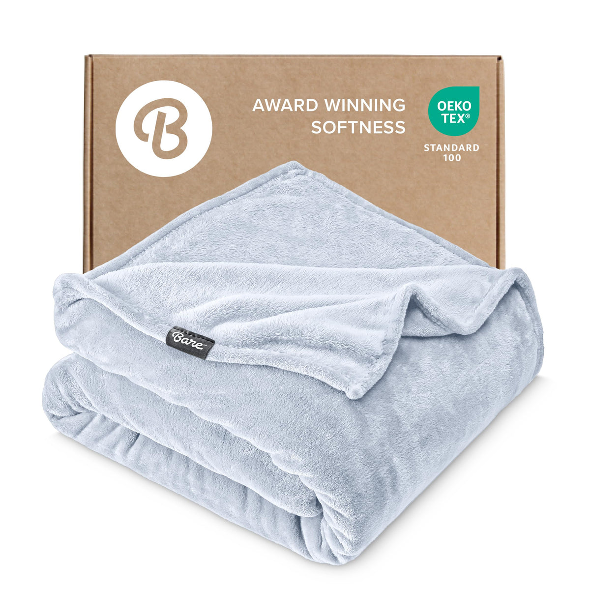 Bare Home Fleece Blanket Luxury Microplush (Full/Queen, Grey)