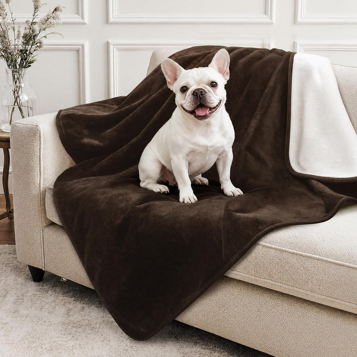 LOOBANI Waterproof Blanket for Bed, Soft Flannel Twin Bed Blanket 60" x 80"